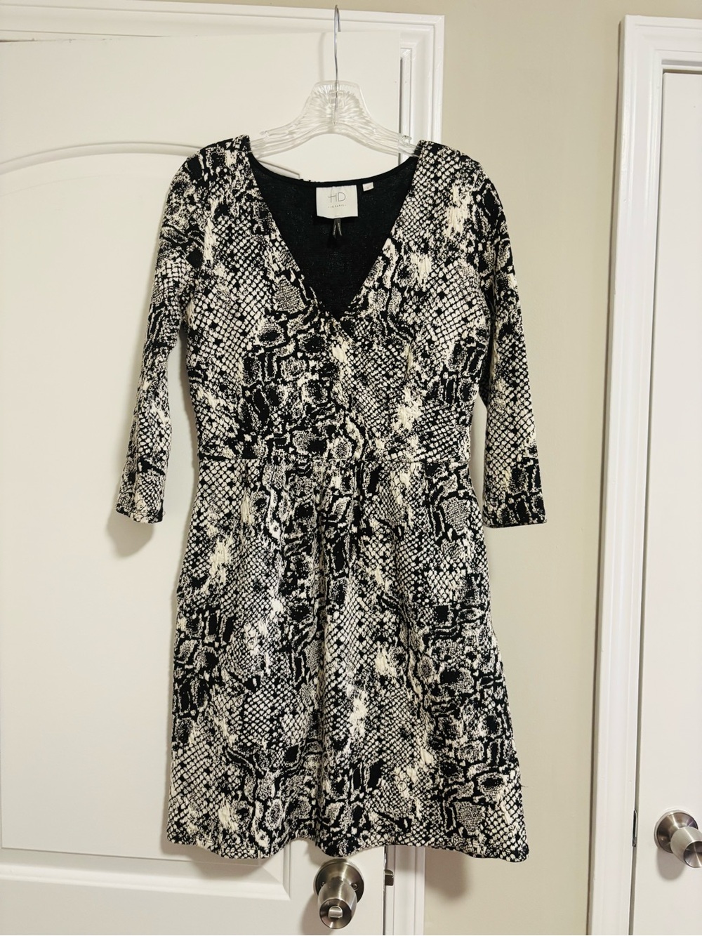 ANTHROPOLOGIE HD In Paris, Black & White Long-Sleeve Women's Dress, Size XS - Picture 2 of 5